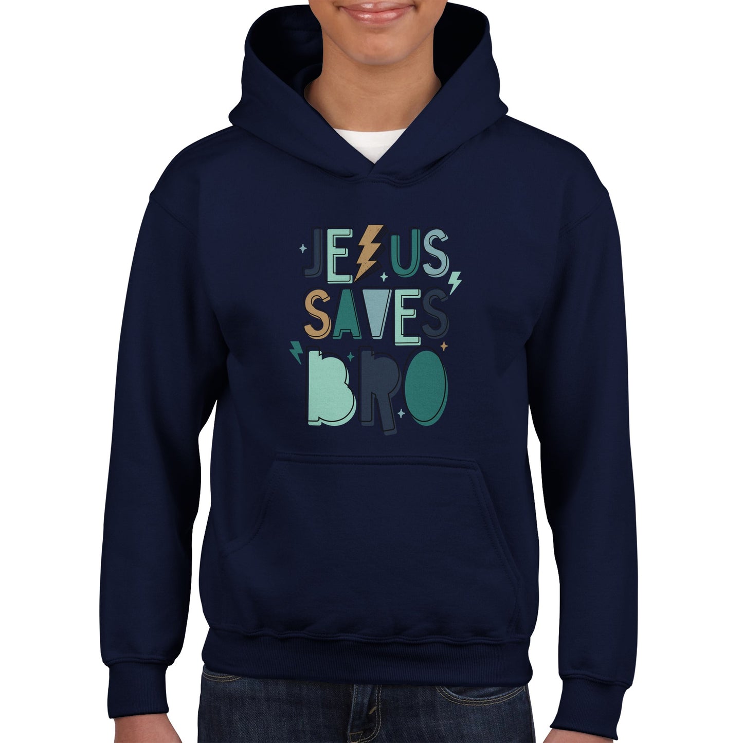 Jesus Saves Bro Kids Hoodie